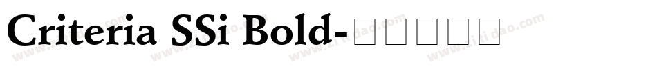 Criteria SSi Bold字体转换